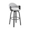Armen Living Daxton 26" Gray Faux Leather and Black Wood Bar Stool LCDXBABLGR26 - alternate 1